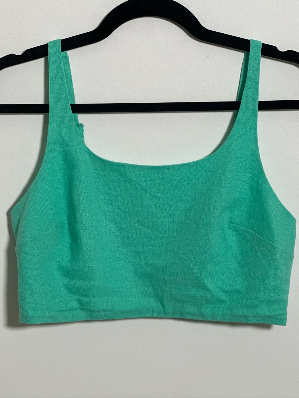 Linen Bralette Adjustable Jade Green
